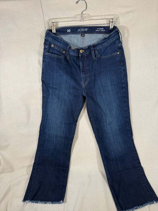 J.Crew Denim - J.Crew 9" Demi-Boot Crop Jeans in Black with Raw Hem Size 30